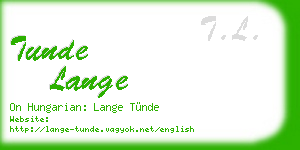 tunde lange business card